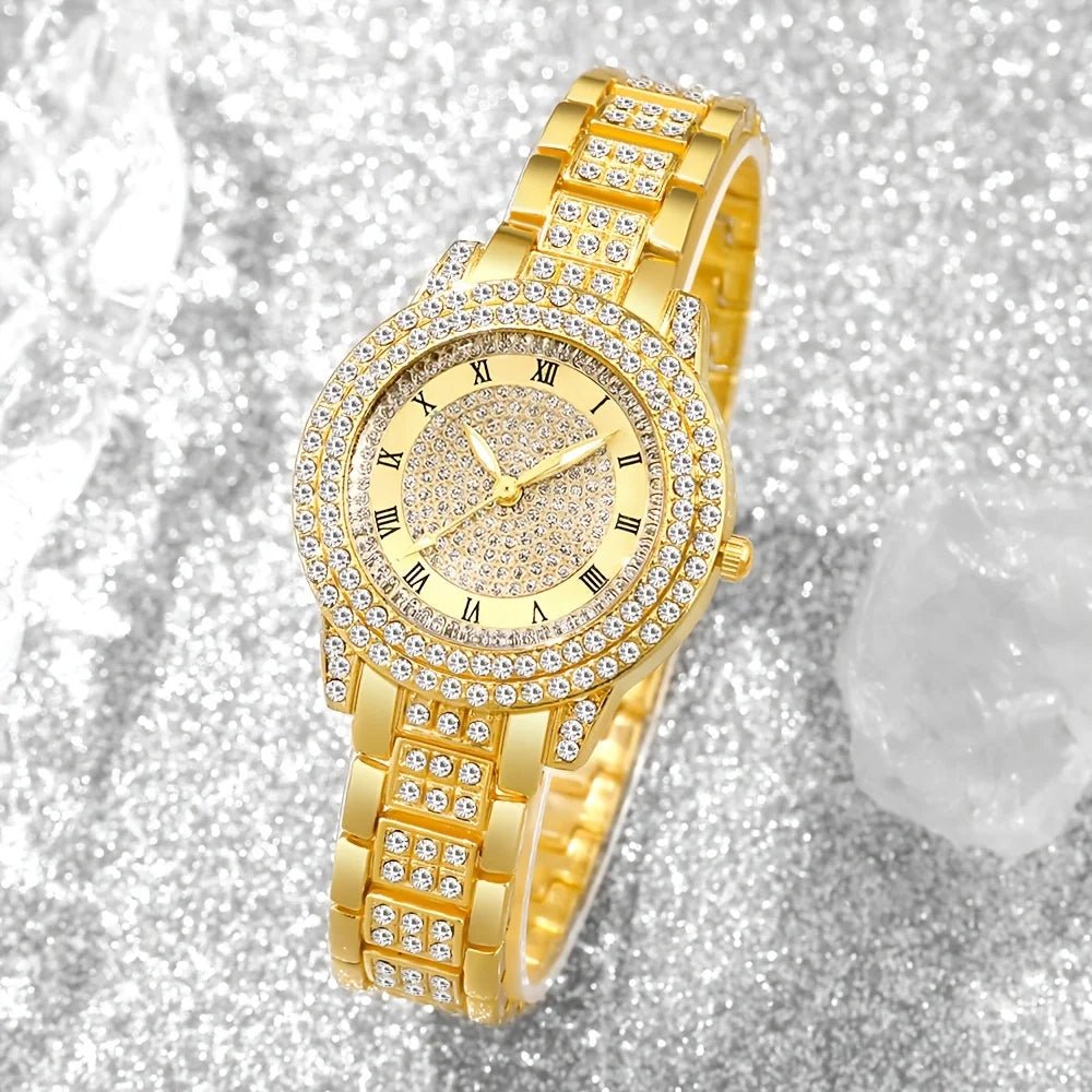 6pcs Fashion Women's Quartz Watches Jewelry Set Rhinestone - Family Hub