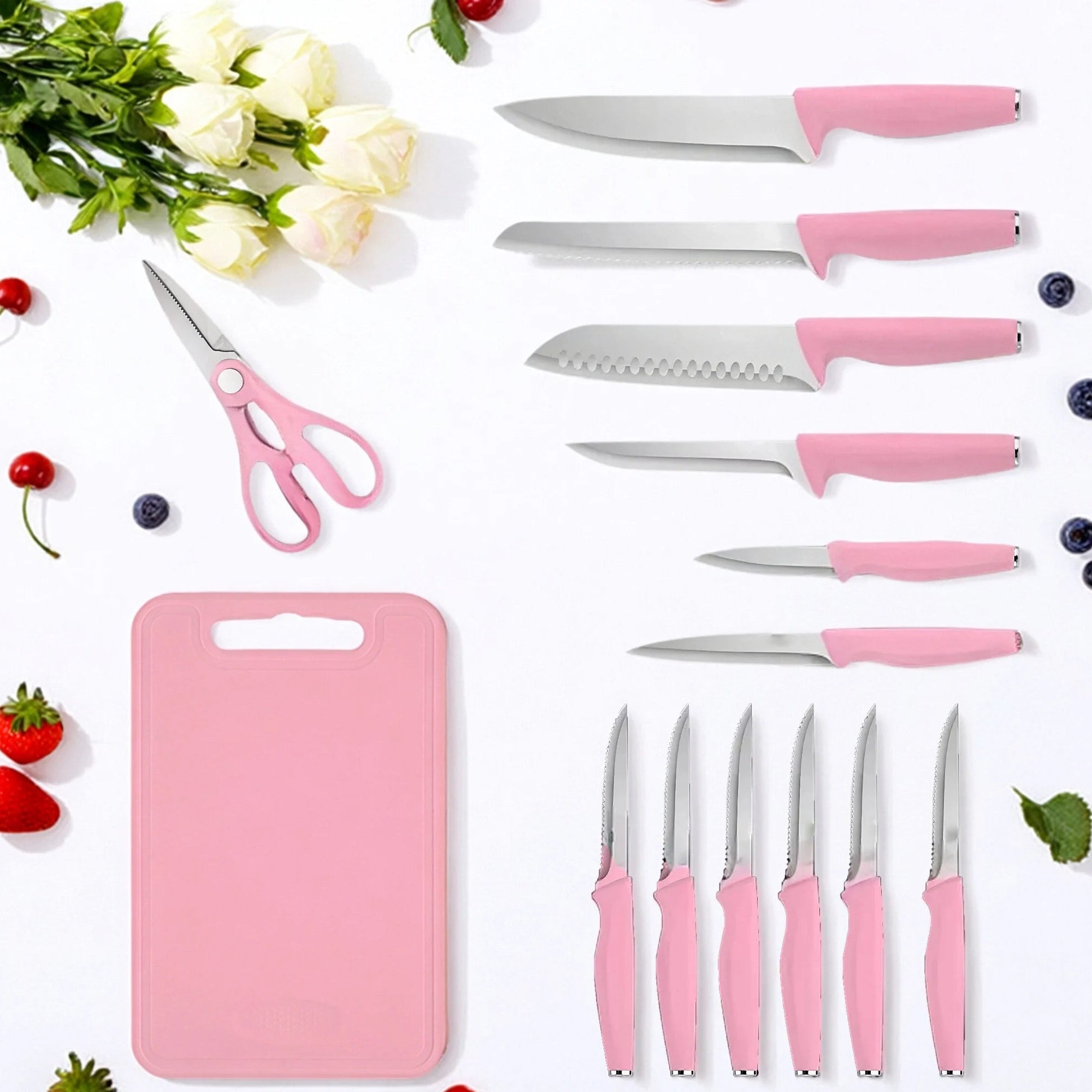 15 pieces kitchen stainless steel knife set, multi - purpose, ergonomic for long - term use without getting tired, all - round cutting - Family Hub