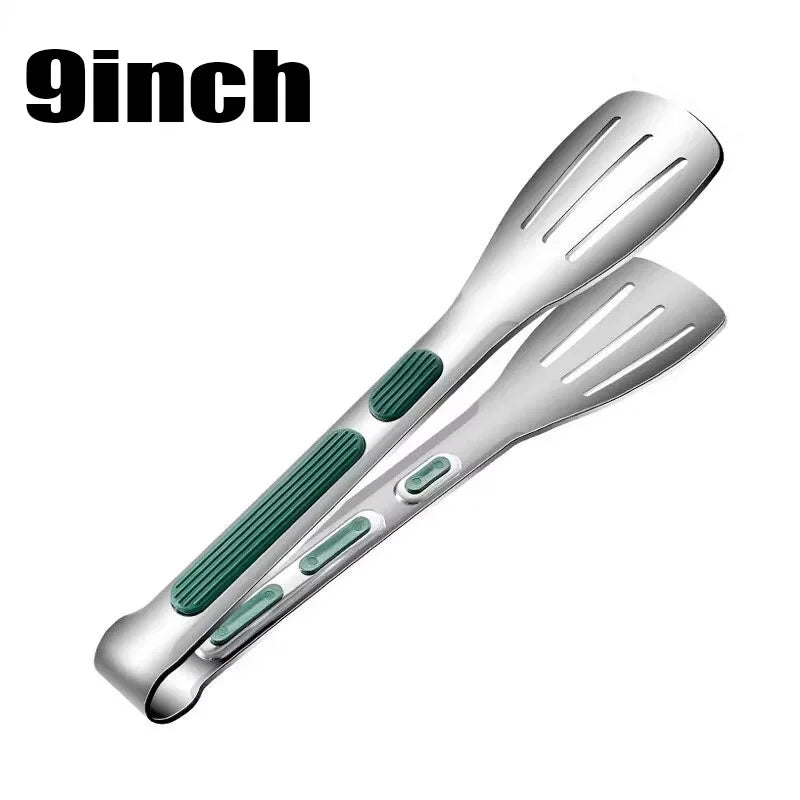 1pc Non Slip Stainless Steel Food Tongs Meat Salad Bread Clip Barbecue Grill Buffet Clamp Cooking Tools Kitchen Accessories - Family Hub