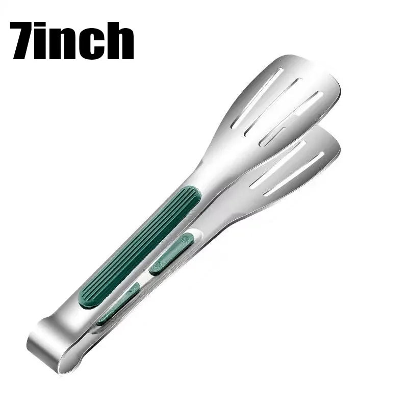 1pc Non Slip Stainless Steel Food Tongs Meat Salad Bread Clip Barbecue Grill Buffet Clamp Cooking Tools Kitchen Accessories - Family Hub