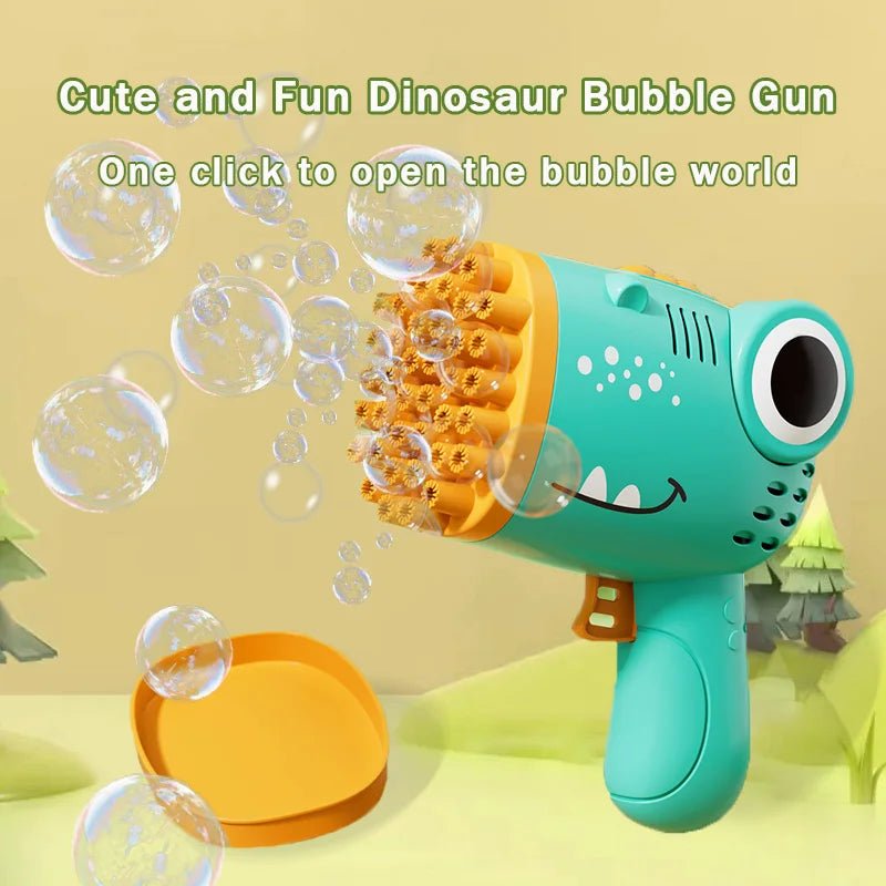 40 Hole Dinosaur Bubble Handheld Bubble Machine, Electric Bubble Gun Outdoor Wedding Party Toy - Family Hub