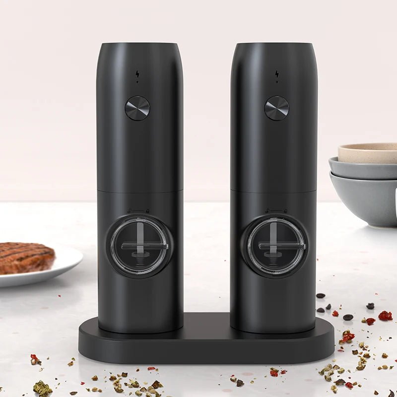 1pc/2pcs Automatic Pepper Grinder Salt And Pepper Grinder USB Rechargeable Adjustable Coarseness Spice Mill Kitchen Tool - Family Hub