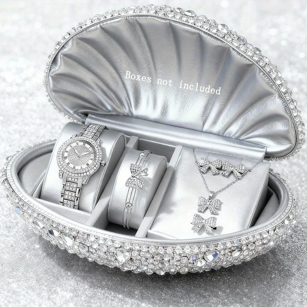 6pcs Fashion Women's Quartz Watches Jewelry Set Rhinestone - Family Hub