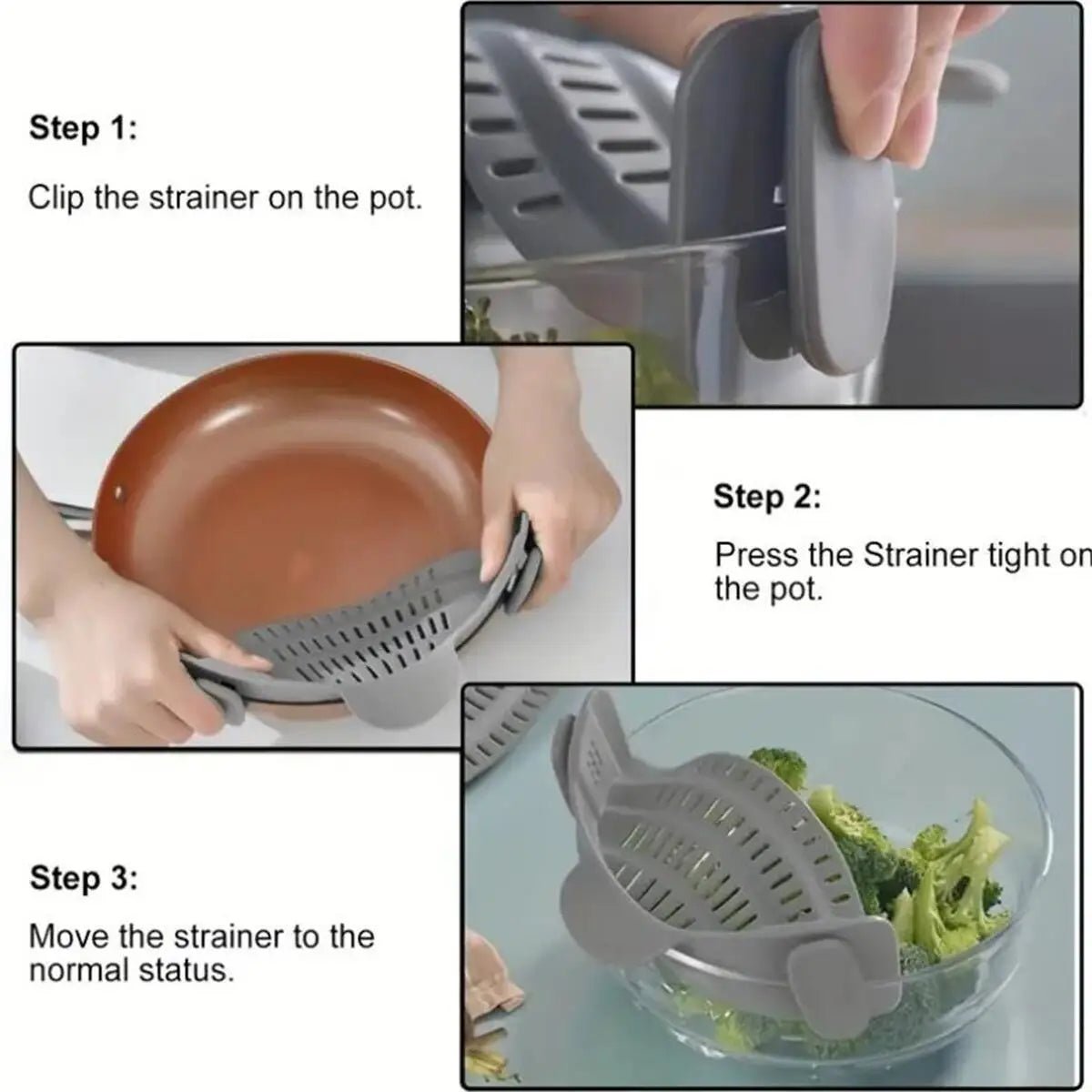 1pc, Strainer, Pot Strainer, Adjustable Clip On Strainer For Pots Pans And Bowls, Kitchen Pot Strainer - Family Hub