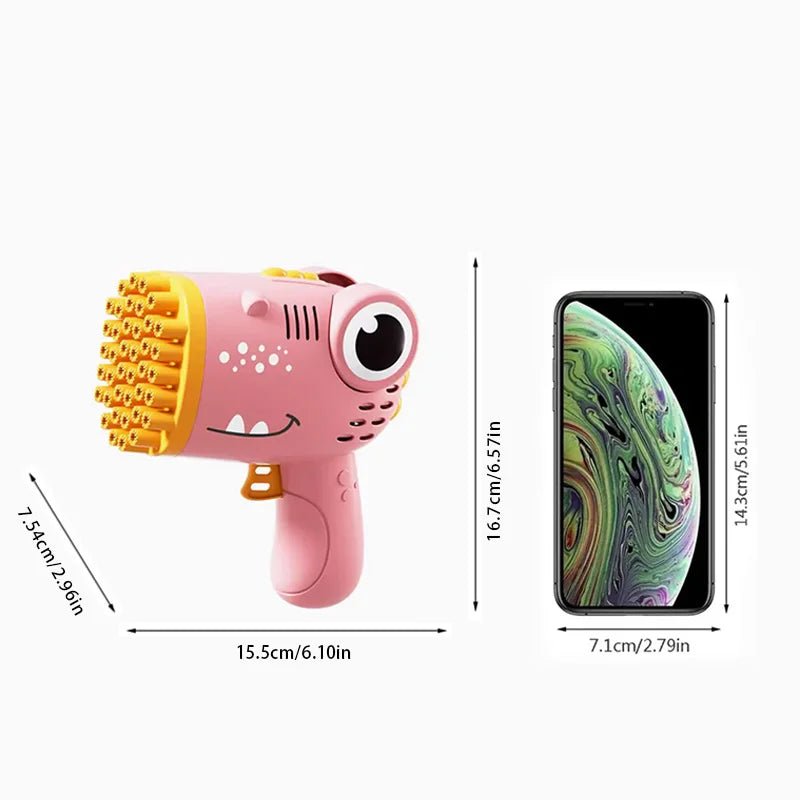 40 Hole Dinosaur Bubble Handheld Bubble Machine, Electric Bubble Gun Outdoor Wedding Party Toy - Family Hub